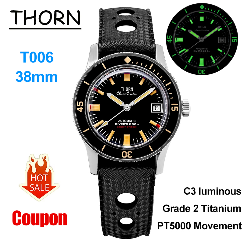 Luxury Watch Grade - Orologio Meccanico Thorn T006 50-Fathoms in