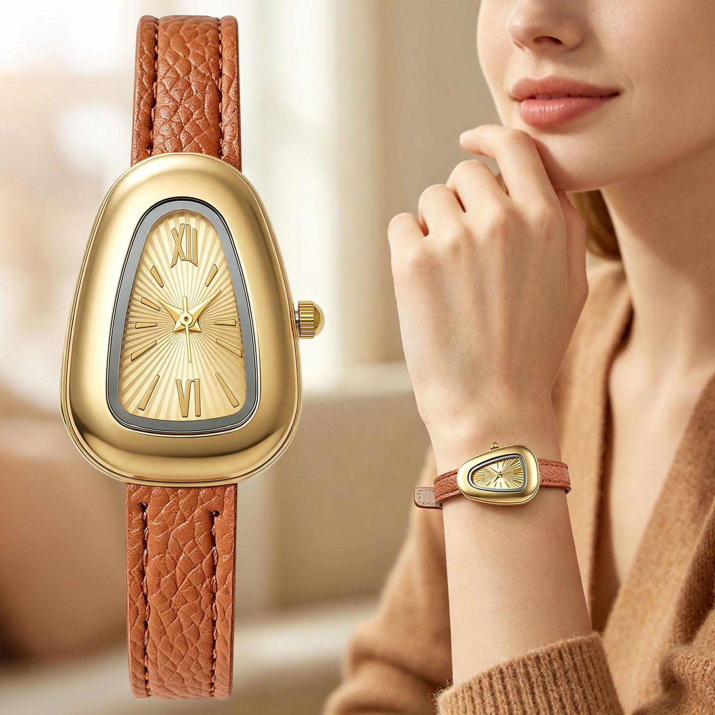 Watch Triangle Luxury - Orologi al Quarzo Ovali Irregolari con