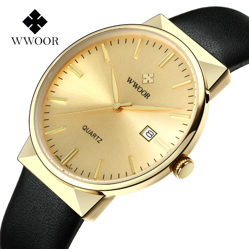 Luxury Watch Gold And Black - WWOOR Orologi da uomo Top Brand