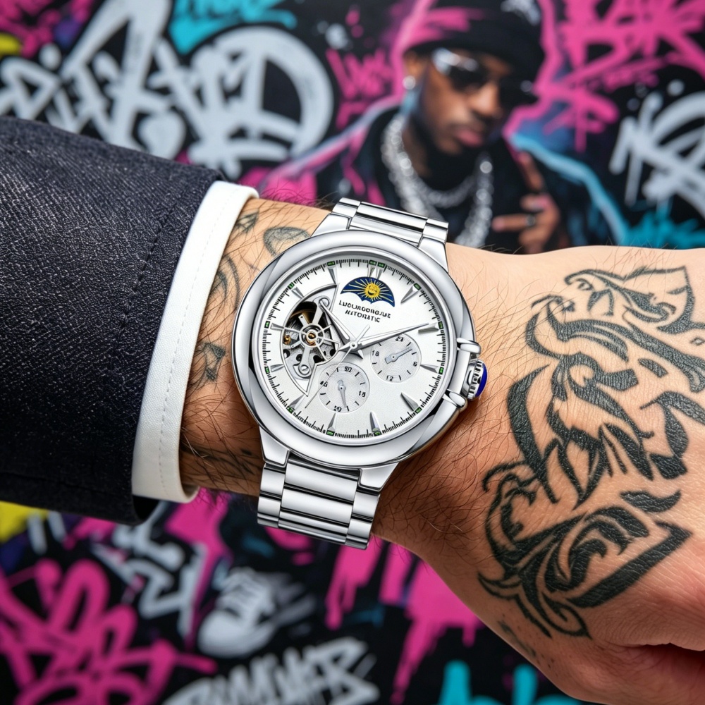 Luxury Watch Value - Orologio meccanico scheletrato completamente automatico da