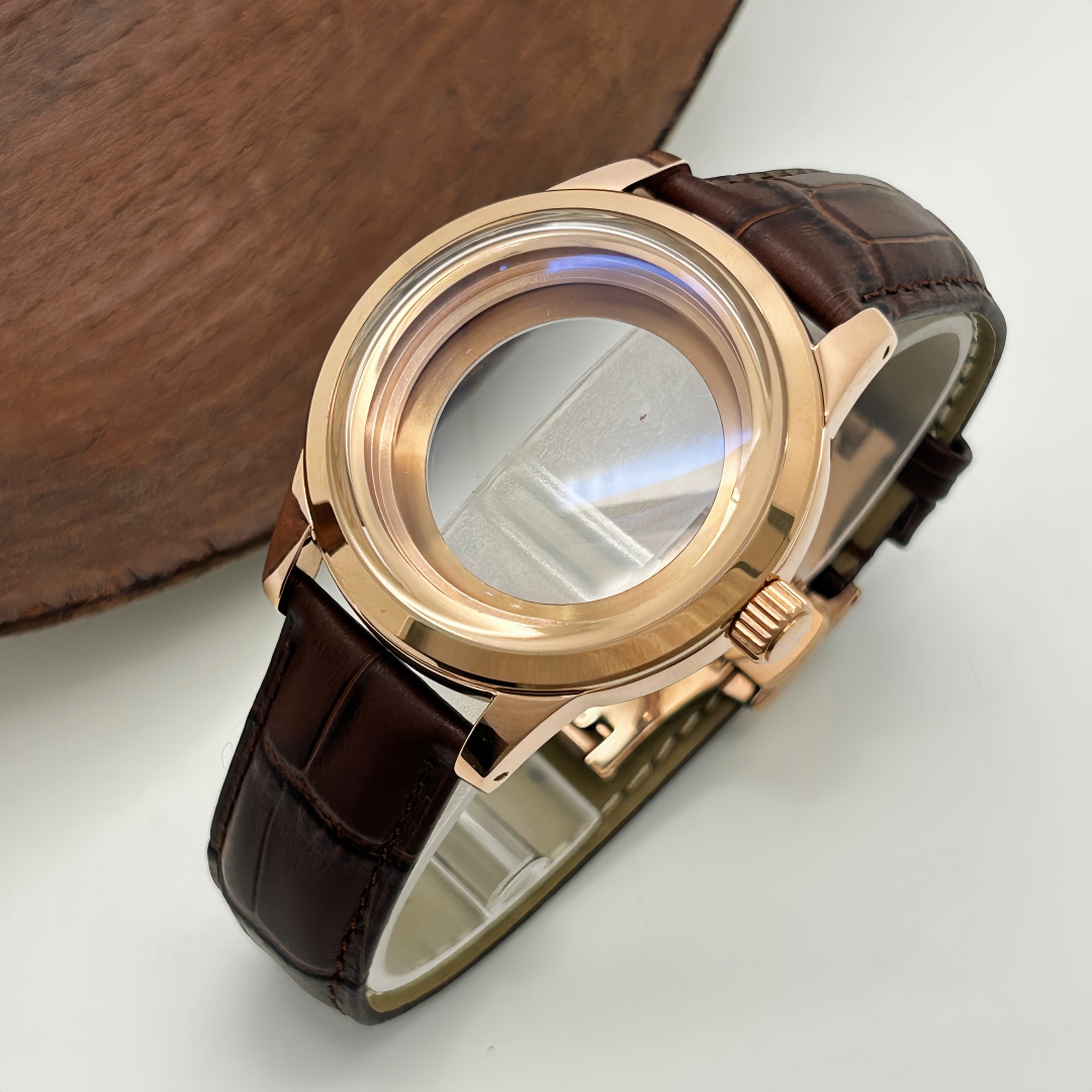 Exhibition Caseback - Cinturino in pelle con fibbia a