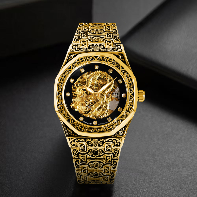 Un orologio meccanico automati - Luxury Watch Gold And Black recensione e prezzo