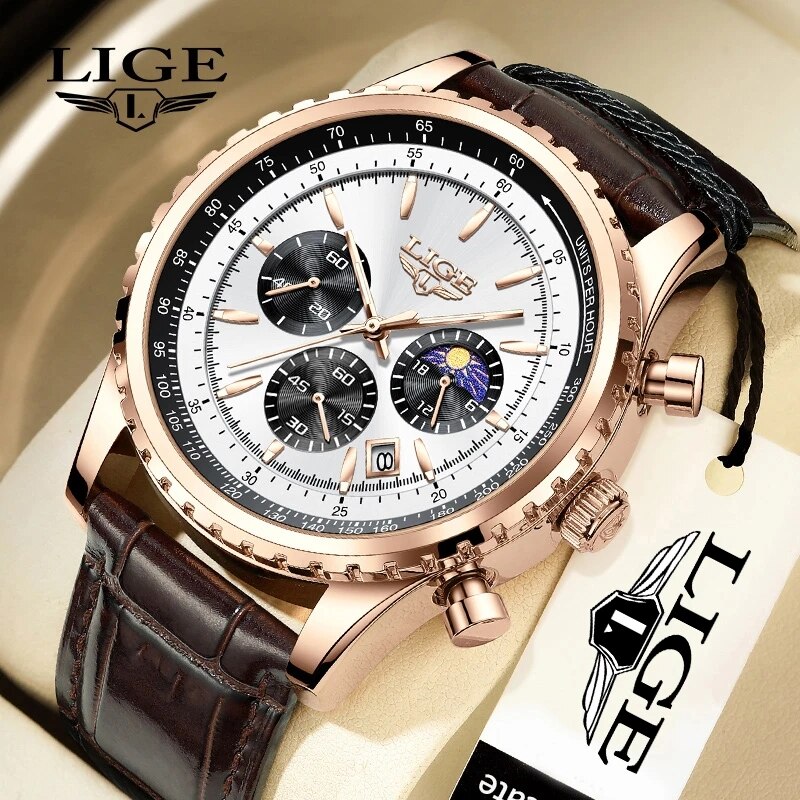 LIGE New Mens Watches Top Bran - Luxury Watch Collection Box recensione e prezzo