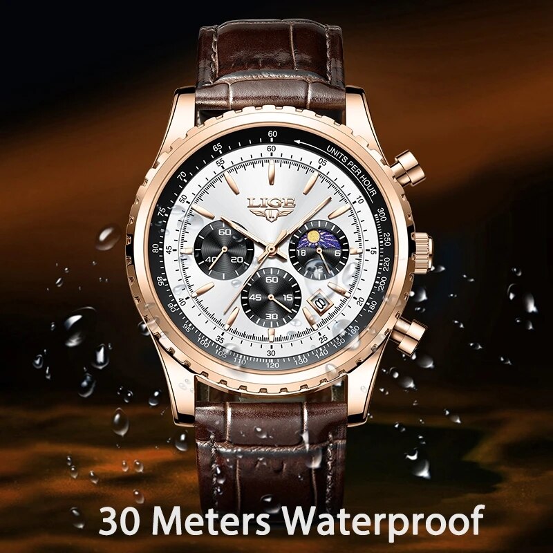 LIGE New Mens Watches Top Bran - Luxury Watch Collection Box recensione e prezzo