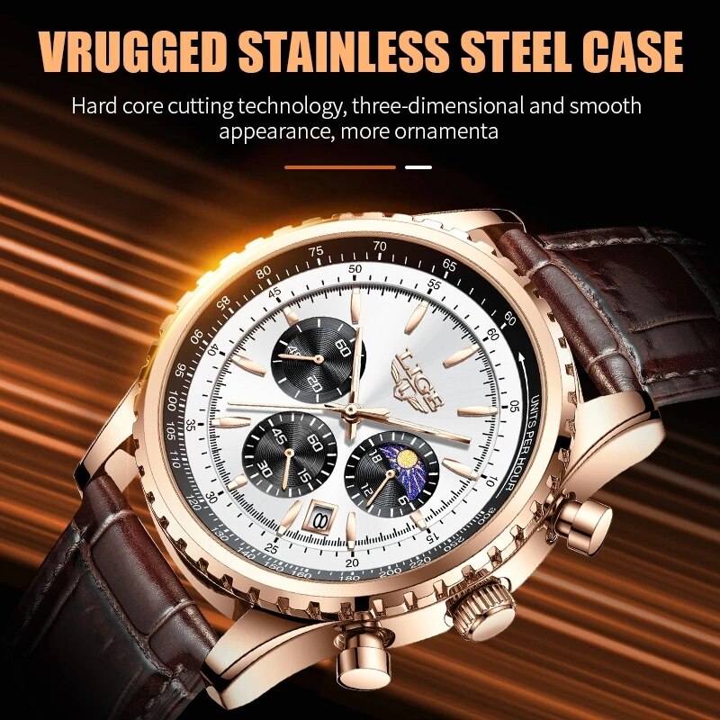 LIGE New Mens Watches Top Bran - Luxury Watch Collection Box recensione e prezzo