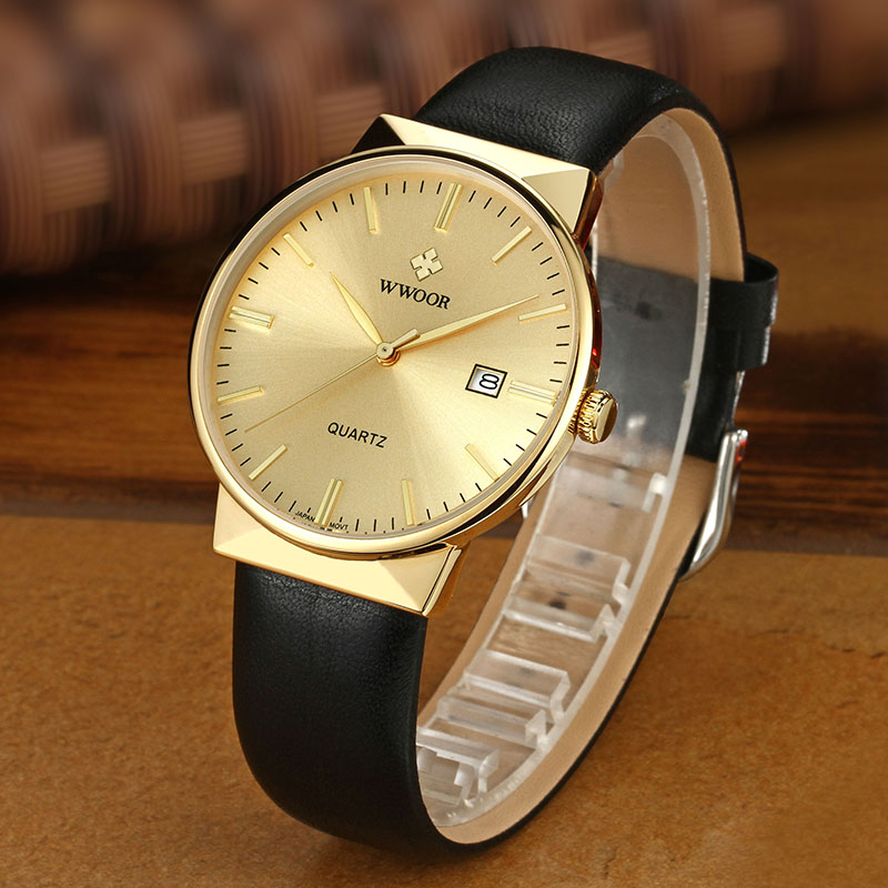 WWOOR Orologi da uomo Top Bran - Luxury Watch Gold And Black recensione e prezzo