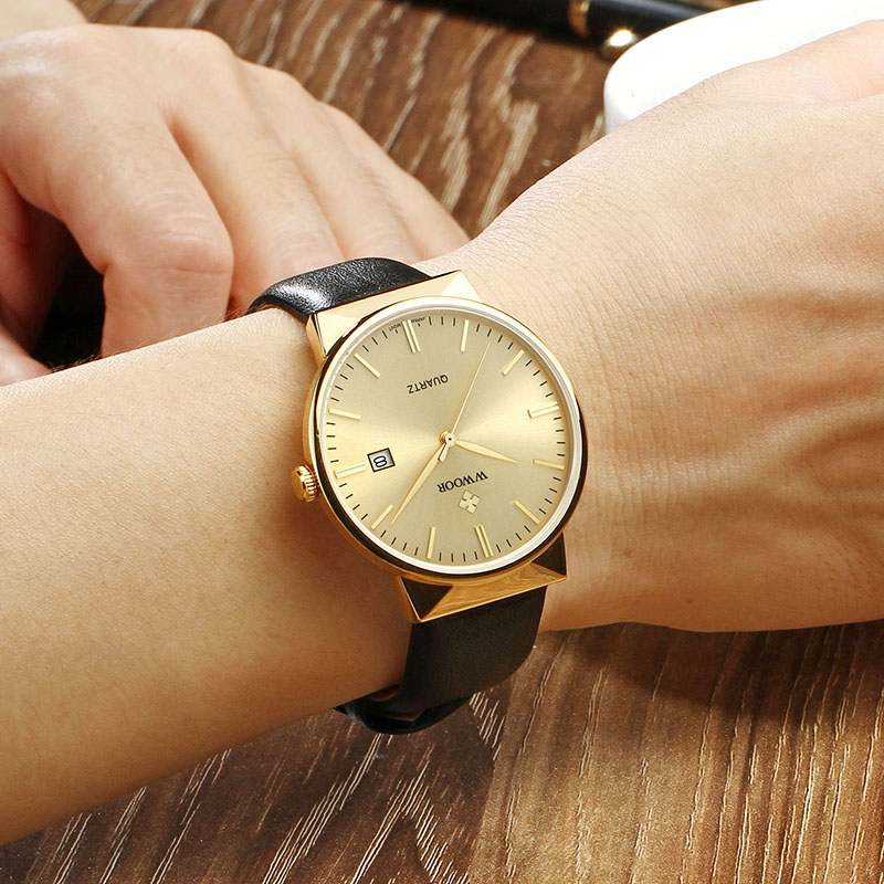 WWOOR Orologi da uomo Top Bran - Luxury Watch Gold And Black recensione e prezzo
