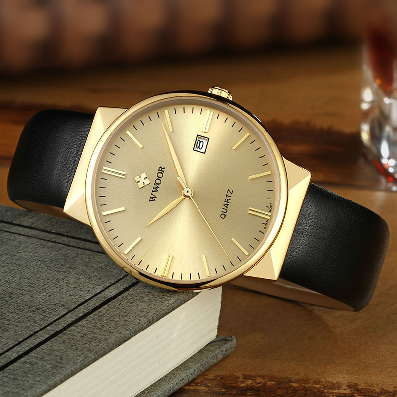 WWOOR Orologi da uomo Top Bran - Luxury Watch Gold And Black recensione e prezzo