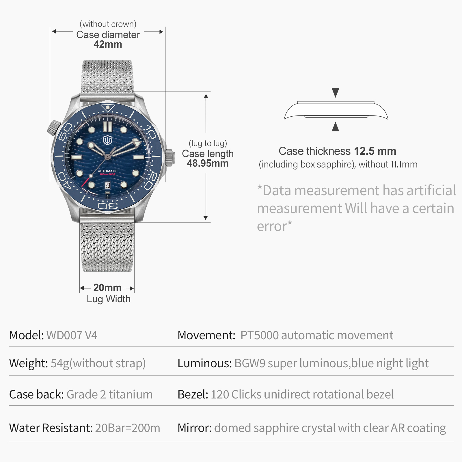 Watchdives WD007 V4 Orologio M - Luxury Watch Grade recensione e prezzo